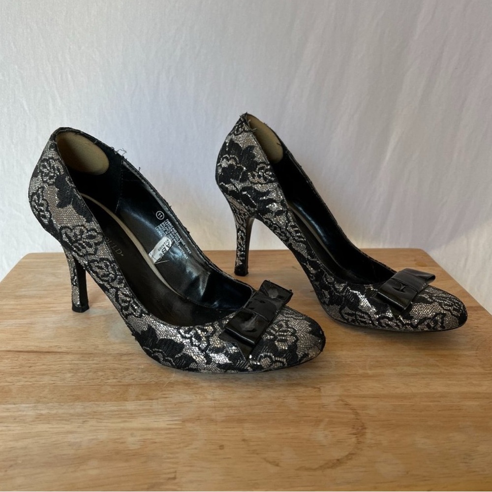 Target Black and Silver Glitter Heels